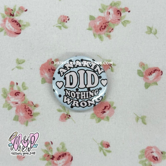 ani did nothing wrong button pin