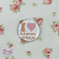 i love sab button pin