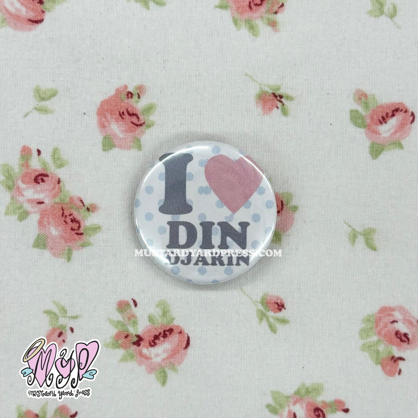i love d button pin