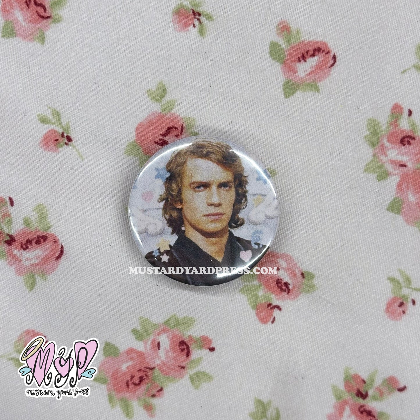angel ani button pin