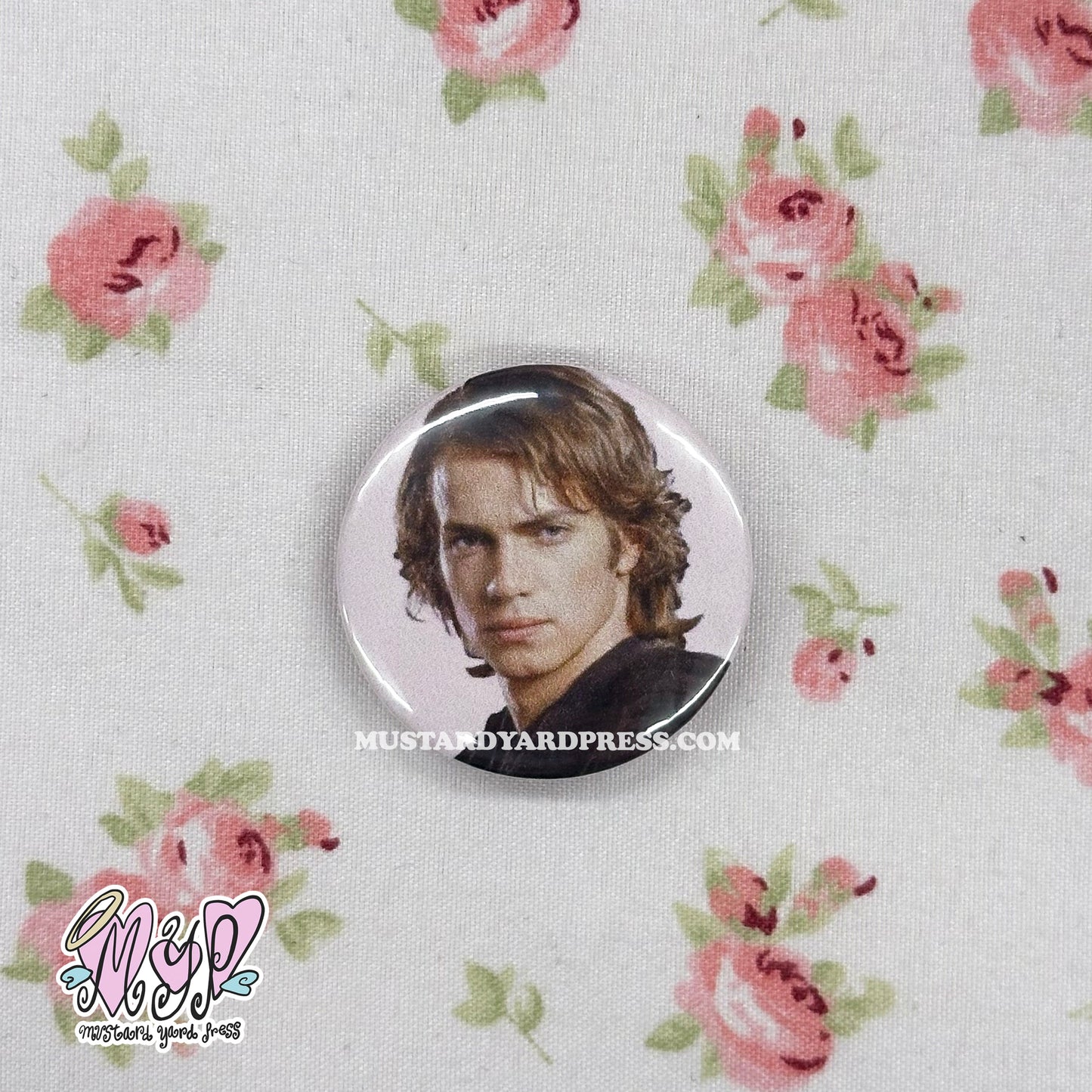 ani pink button pin