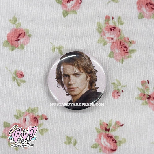 ani pink button pin