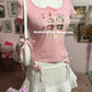 angel lovers pink baby tee