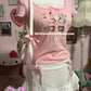 angel lovers pink baby tee