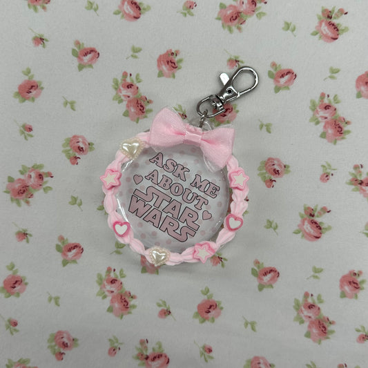 talk to me button keychain