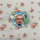 snip sweet deco button pin