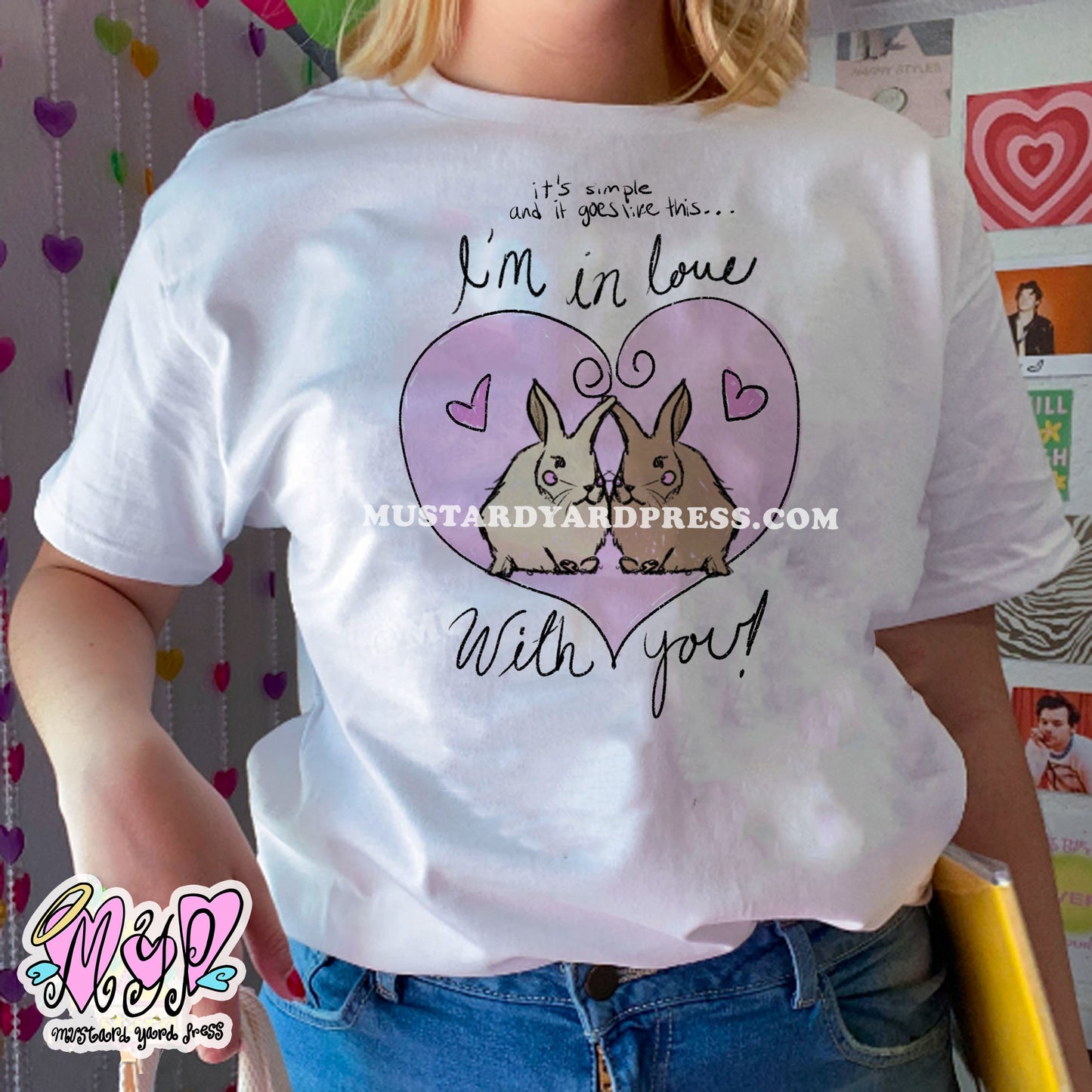 in love with you bunnies t-shirt