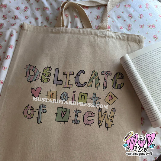 delicate pov tote bag