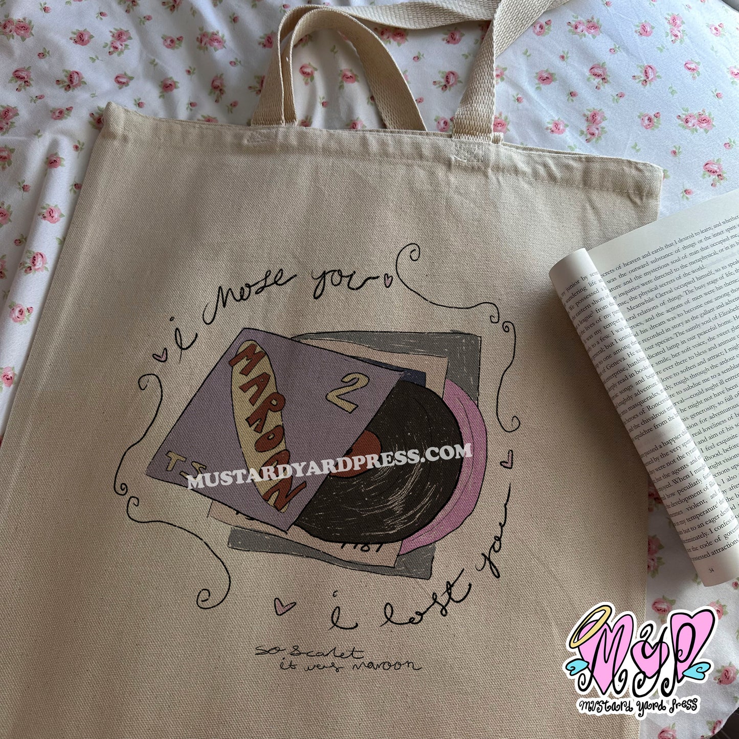 maroon tote bag