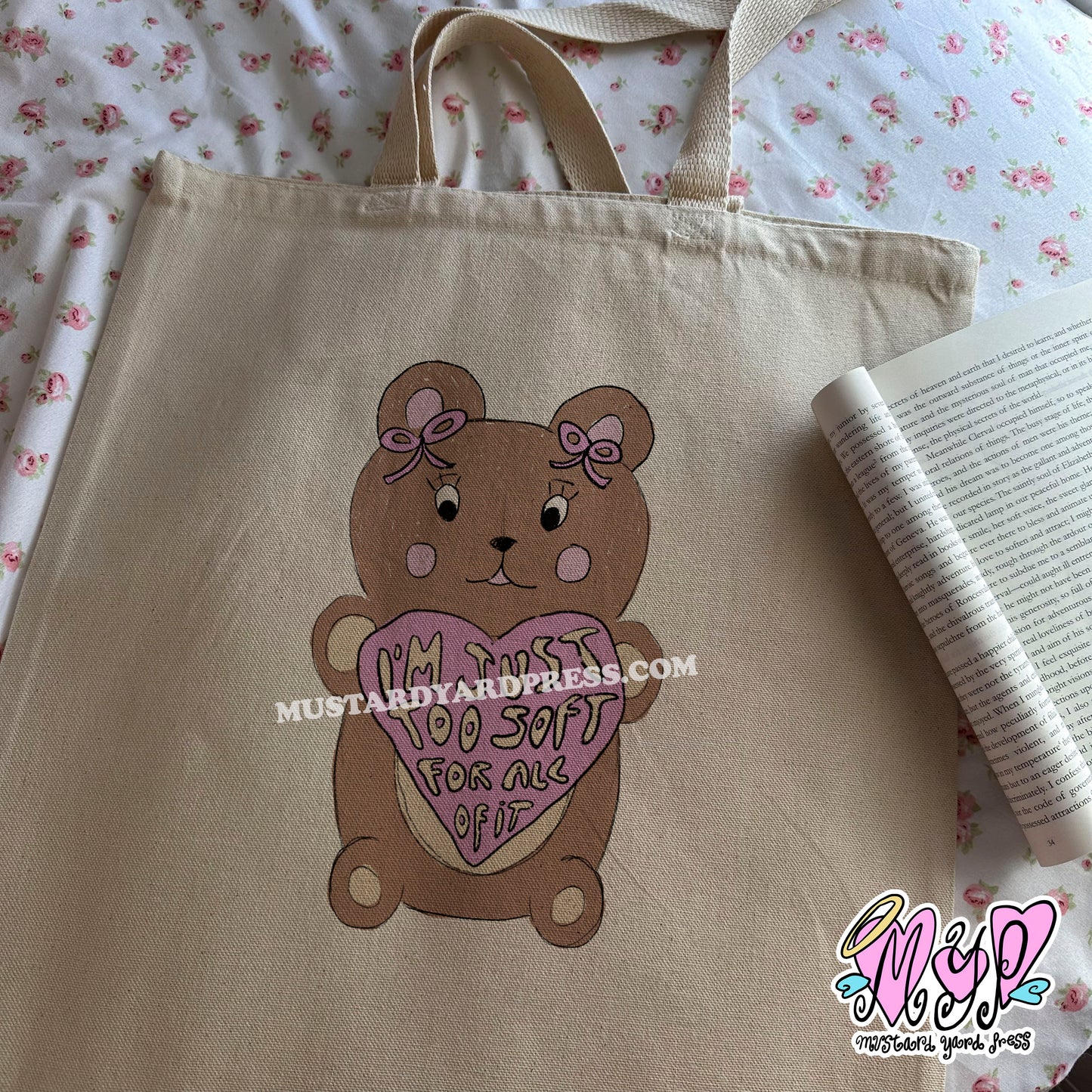 sweet nothing bear tote bag