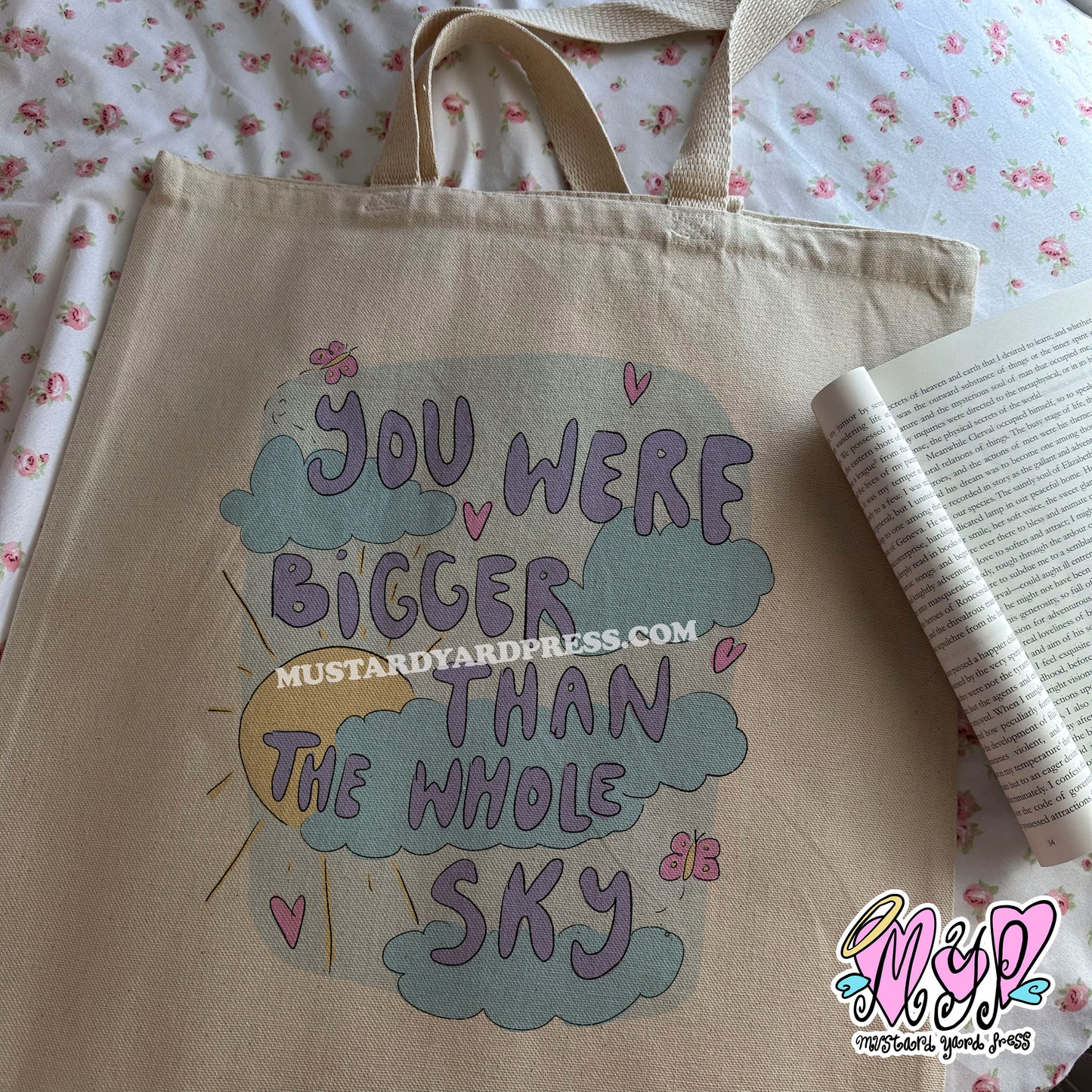 bigger than the sky tote bag