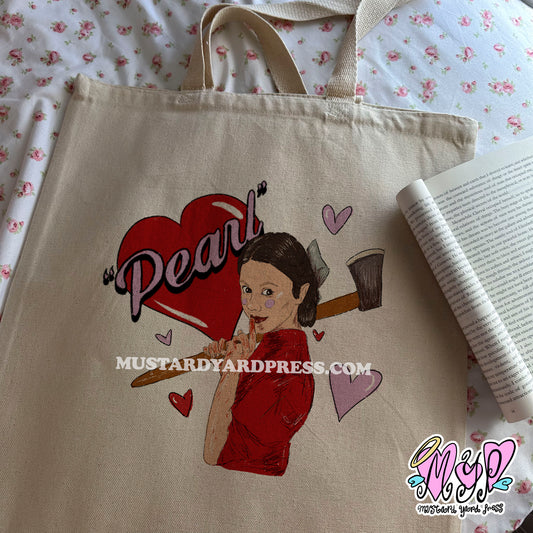 pearl heart tote bag