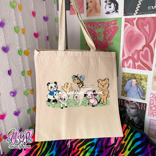 animal cuties tote bag