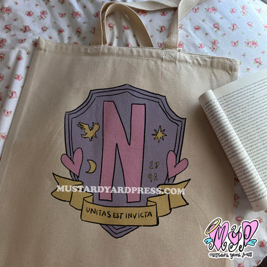 never logo tote bag