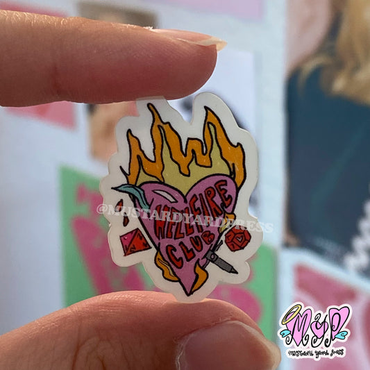 heart on fire mini sticker