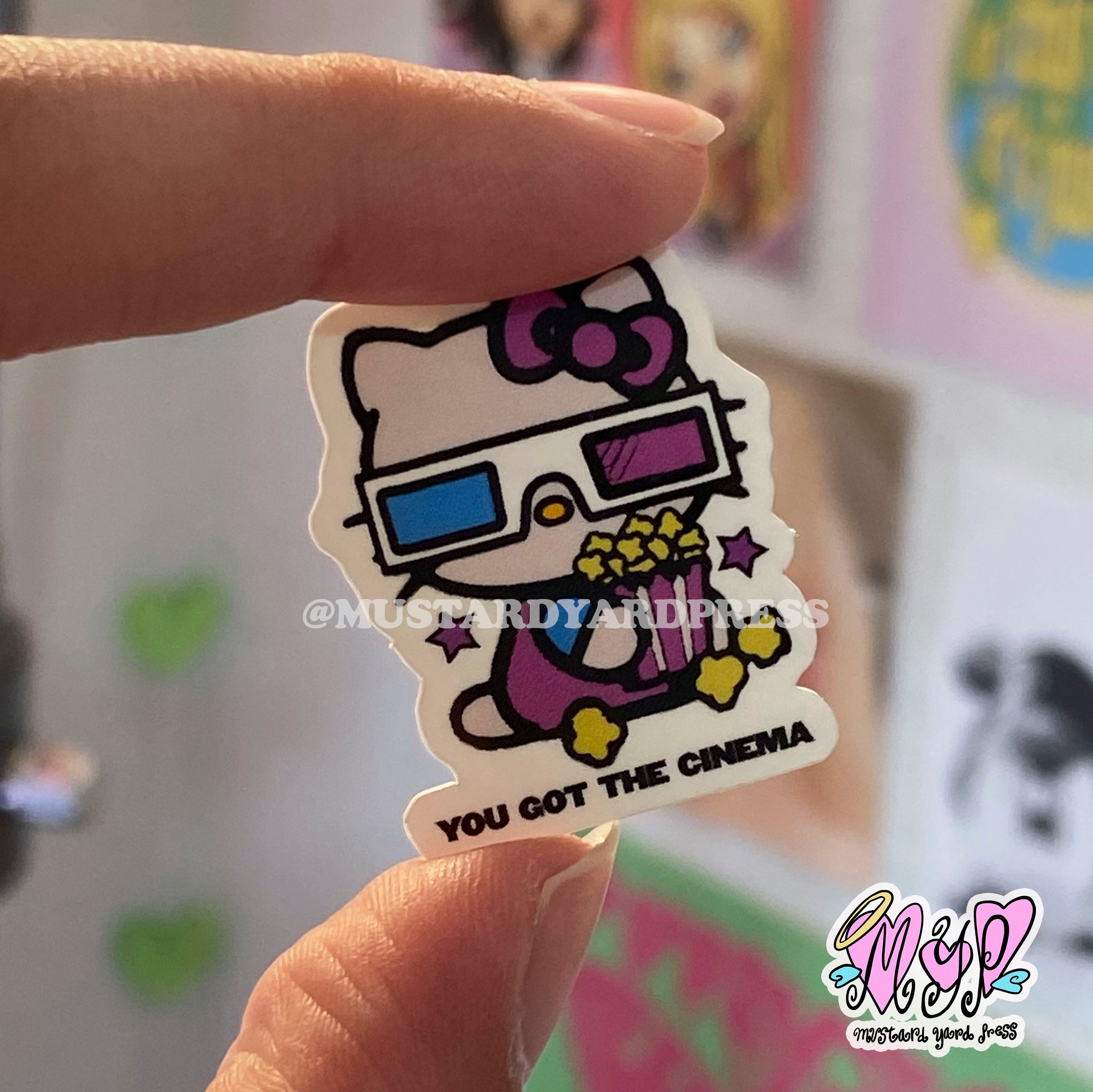 cinema kitty mini sticker – mustardyardpress