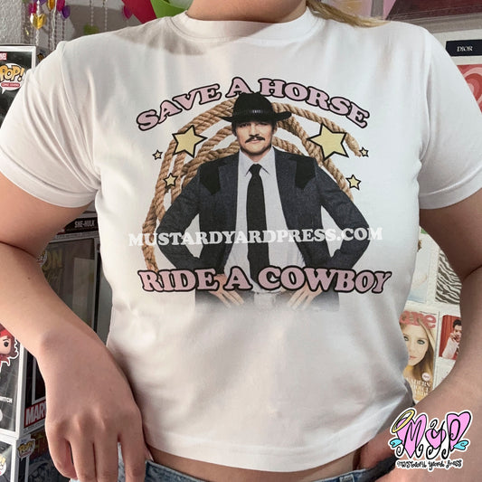save a horse ride a cowboy baby tee
