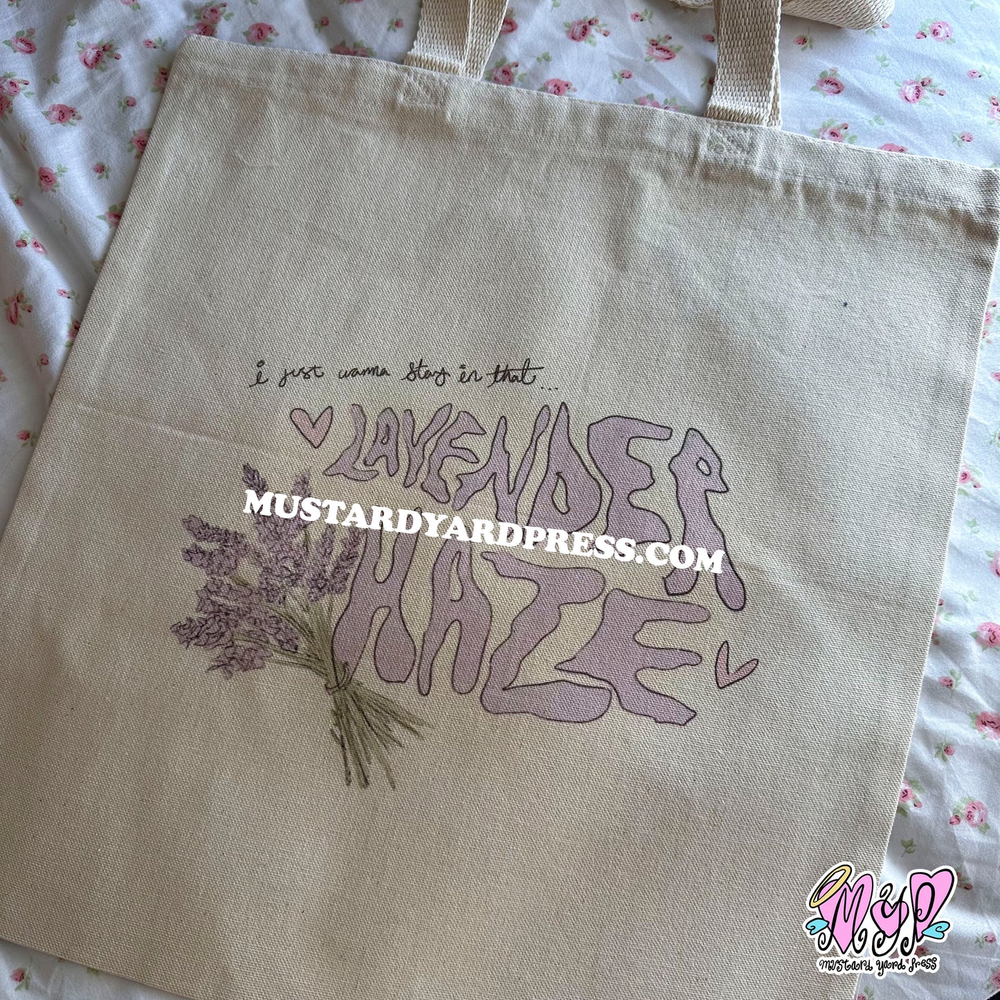 lavender tote bag