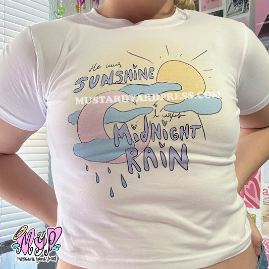 midnight rain baby tee