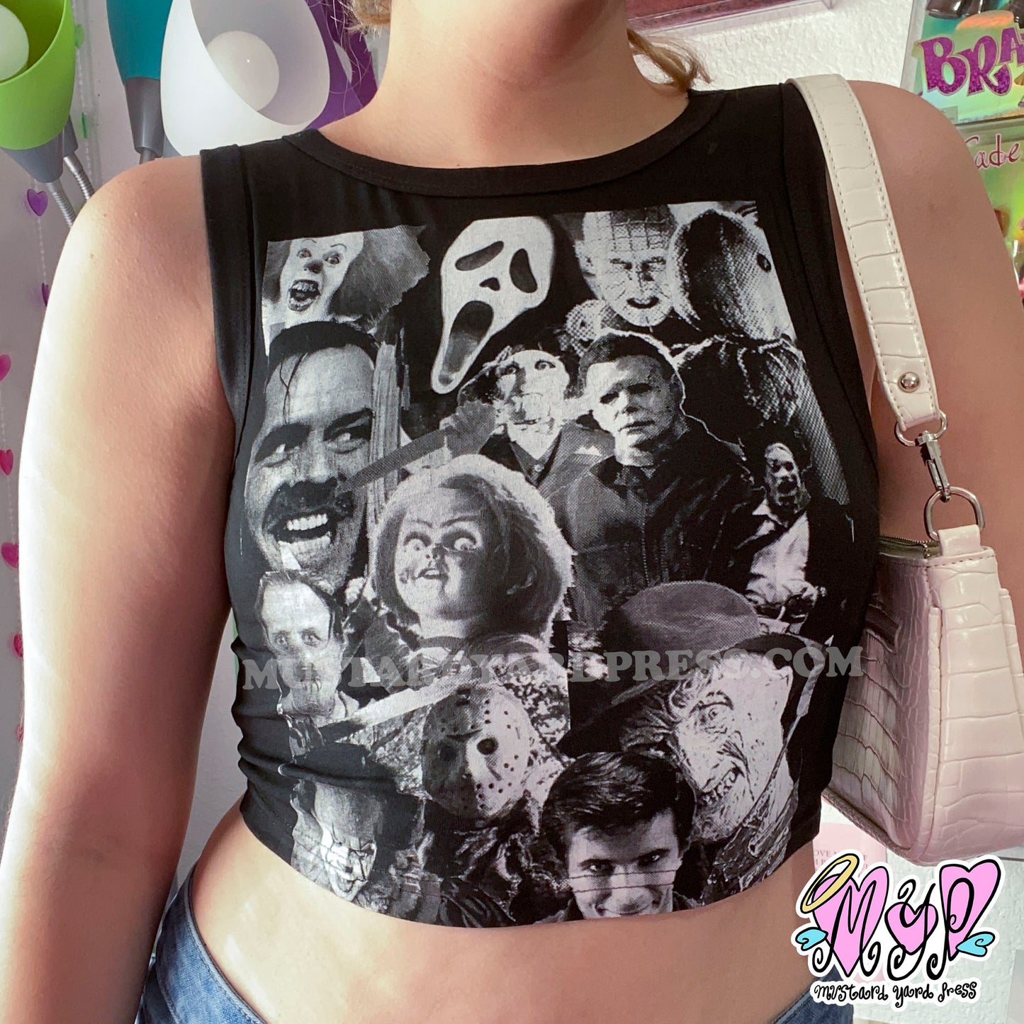horror icons collage tank