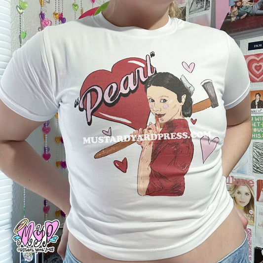 pearl heart baby tee