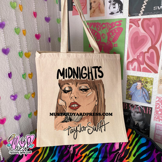 midnight sketch tote bag