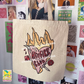 heart on fire tote bag