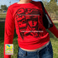 red fitted long sleeve