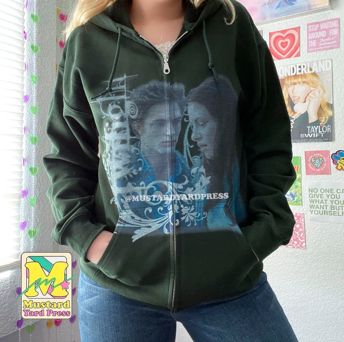 bella edward forest green zip up