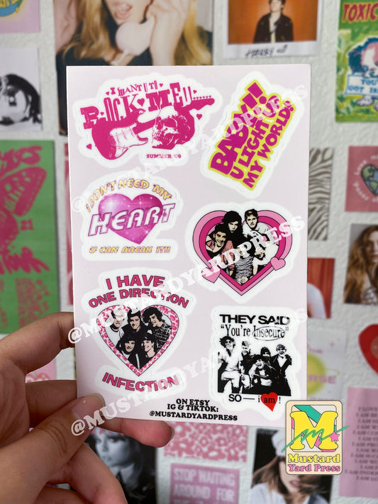 1d pink sticker sheet